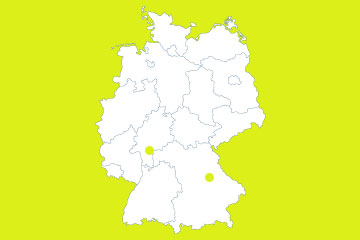 Deutschlandkarte mit den Standorten von enotech